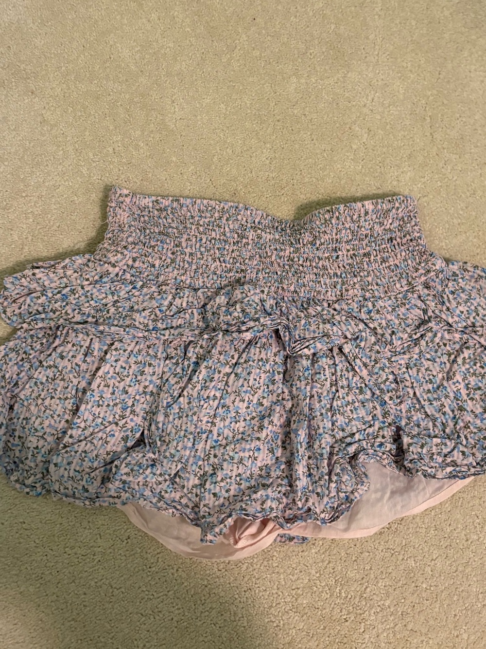 Pink Floral Ruffle Skort